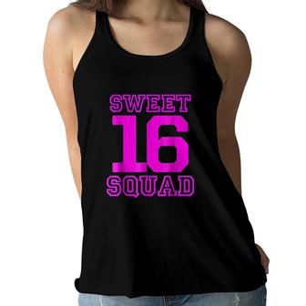 Sweet 16 Squad Birthday Squad Party Gift Women Flowy Tank - Seseable