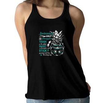 Swimming Girls Are Like Pineapples Women Flowy Tank | Mazezy