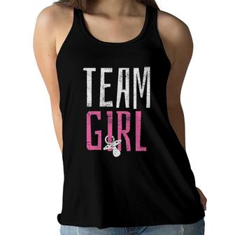 Team Girl Gender Reveal Party Cute Tee Women Flowy Tank | Mazezy