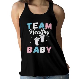 Team Healthy Baby Cute Gender Reveal Shower Boy Or Girl Tee Women Flowy Tank | Mazezy