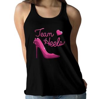 Team Heels Girl Gender Reveal Family Party Women Flowy Tank | Mazezy