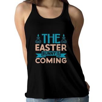 The Easter Bunny Is Coming Easter Pregnancy Announcement Women Flowy Tank - Seseable