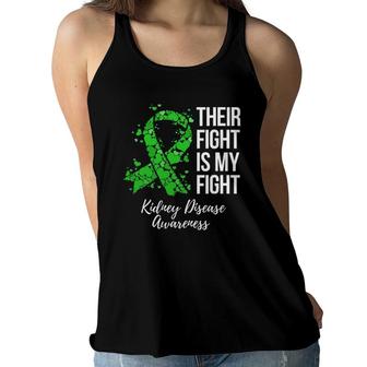 Their Fight Is My Fight Kidney Disease Awareness Women Flowy Tank | Mazezy