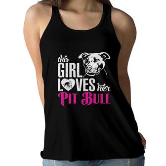 This Girl Loves Her Pit Bull Women Flowy Tank