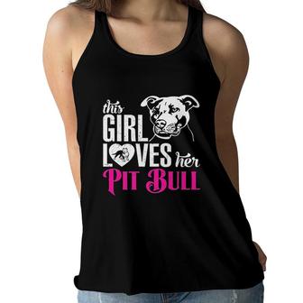 This Girl Loves Her Pit Bull Women Flowy Tank | Mazezy
