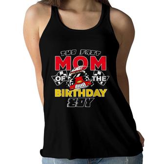 Too Fast Mom Of The Birthday Boy Race Car Theme Mothers Day Women Flowy Tank - Seseable