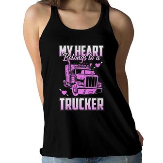 Trucker Wife Boyfriend Truck Driver Ladies Trucker Women Flowy Tank | Mazezy