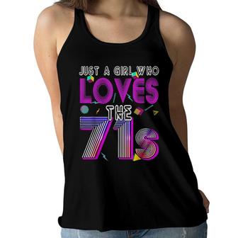 Vintage 1971 Birthday Just A Girl Who Love The 71S Costume Women Flowy Tank | Mazezy