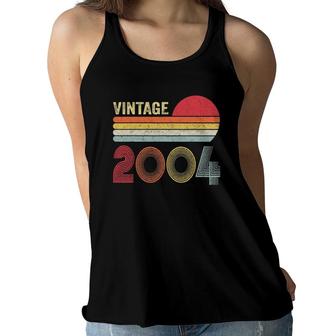 Vintage 2004 Funny 18 Years Old Boys And Girls 18Th Birthday Women Flowy Tank | Mazezy