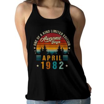 Vintage 40Th Birthday Awesome Since April 1982 Epic Legend Women Flowy Tank - Seseable