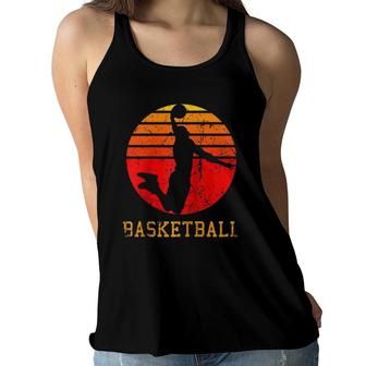 Vintage Retro Sunrise Adult Teen Kids Basketball Player Raglan Baseball Tee Women Flowy Tank | Mazezy
