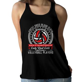 Volleyball Only Real Girls Become Players Women Flowy Tank | Mazezy