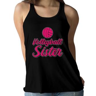 Volleyball Sister, Funny Volleyball Girl Practice Women Flowy Tank | Mazezy