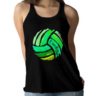 Volleyball St Patrick's Day Lucky Green For Boys & Girls Women Flowy Tank | Mazezy