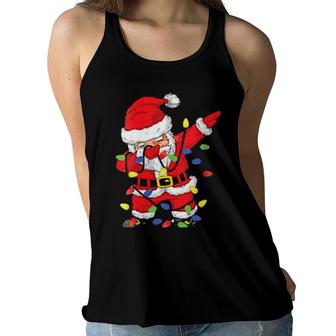 Womens Dabbing Santa Elf Friends Christmas Boys Xmas Dab Women Flowy Tank | Mazezy