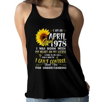 Im An April Girls 1978 44th Birthday Gifts 44 Years Old Women Flowy Tank - Seseable