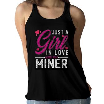 Womens Just A Girl In Love With Her Miner Women Flowy Tank | Mazezy