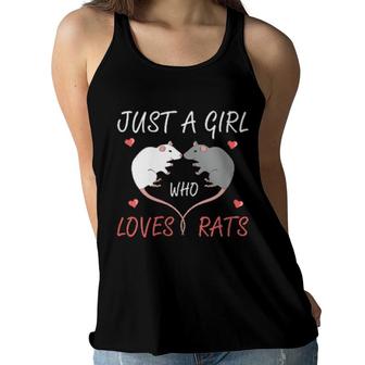 Womens Just A Girl Who Loves Rats Owner Heart Shape Rat Women Flowy Tank | Mazezy
