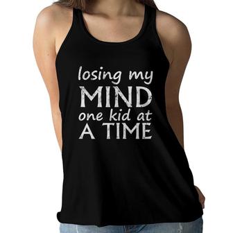 Womens Losing My Mind One Kid At A Time Women Flowy Tank | Mazezy