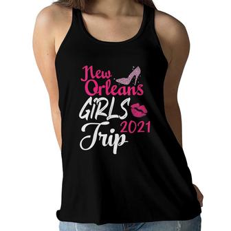 Womens New Orleans Girls Trip 2021 Women Bachelorette Party Gift Women Flowy Tank | Mazezy