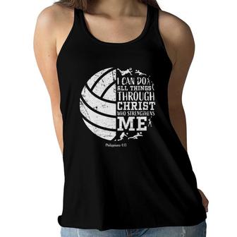 Womens Volleyball Gifts Teen Girls Coach Team Women Players Christ Women Flowy Tank | Mazezy