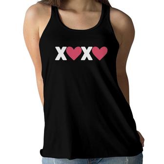 Xoxo Hearts Hugs And Kisses Funny Valentine's Day Boys Girls Women Flowy Tank | Mazezy