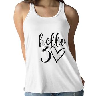 30th Birthday Hello Letter Print Funny Heart Graphic Women Flowy Tank - Seseable