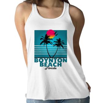 Boynton Beach Florida Fl Summer Palm Trees Women Flowy Tank | Mazezy