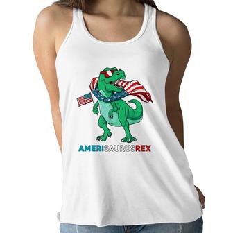 Dinosaur 4Th Of July Kids Boys Men Amerisaurusrex Funny Women Flowy Tank | Mazezy