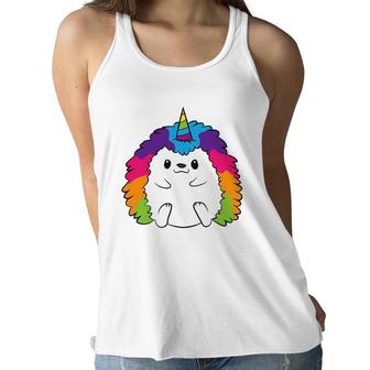Funny Hedgehog Unicorn Kids Rainbow Hedgehog Women Flowy Tank | Mazezy