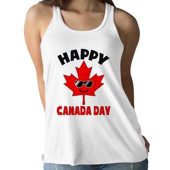 Happy Canada Day Funny Maple Leaf Canada Day Kids Toddler Women Flowy Tank | Mazezy