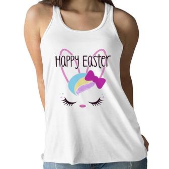 Happy Easter Bunny Sleeping Face Cute Funny Christian Girls Women Flowy Tank | Mazezy