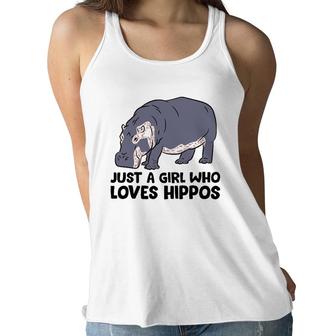 Hippo Girl Just A Girl Who Loves Hippos Women Flowy Tank | Mazezy