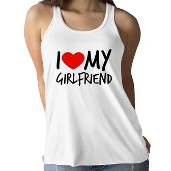 I Love My Girlfriend Cute Fun Heart Relationship Gift Women Flowy Tank | Mazezy