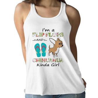I'm A Flip Flops And Chihuahua Kinda Girl Summer Vacation Women Flowy Tank | Mazezy