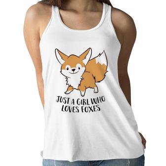 Just A Girl Who Loves Foxes Cute Fox Girl Women Flowy Tank | Mazezy CA