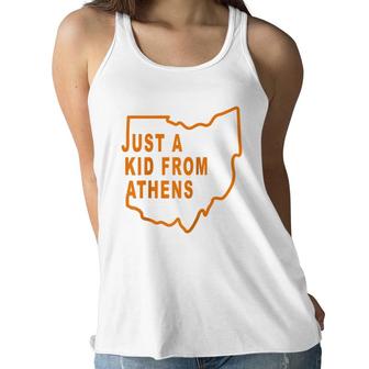Just A Kid From Athens Ohio Cincinnati Tee Raglan Baseball Tee Women Flowy Tank | Mazezy
