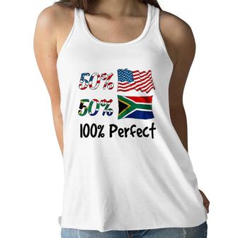 Kids 50 American 50 South African 100 Perfect Boy Girl Gift Women Flowy Tank | Mazezy