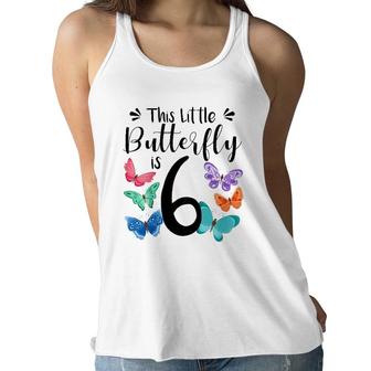 Kids 6 Year Old Butterfly Birthday Girls 6Th Girl Party Gift Women Flowy Tank | Mazezy