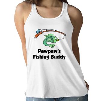 Kids Pawpaw's Fishing Buddy Grandson Or Granddaughter Fish Women Flowy Tank | Mazezy
