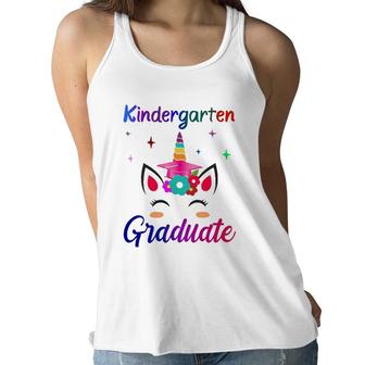 Kindergarten Graduate Kids Cute Unicorn For Girls Women Flowy Tank | Mazezy
