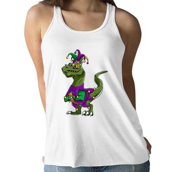 Mardi Gras Dinosaur Beads Jester Outfit,Rex Kids Boys Women Flowy Tank | Mazezy