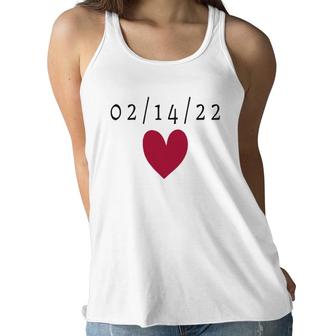 Minimalistic Girls Valentine's Day Love Heart And Date Kids Women Flowy Tank | Mazezy