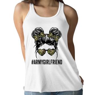 Proud Army Girlfriend Funny Tee For Army Wives Army Women Women Flowy Tank | Mazezy
