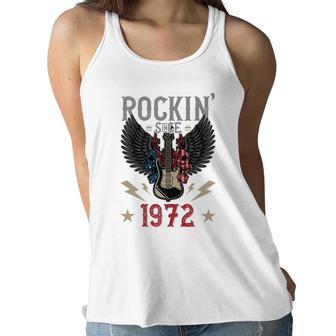 Rockin Since 1972 T Rock N Roll Lovers 50Th Birthday Premium Women Flowy Tank - Seseable