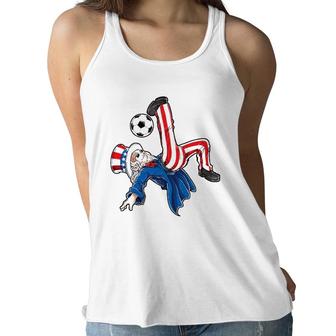 Soccer 4Th Of July Kids Boys Uncle Sam American Flag Women Flowy Tank | Mazezy