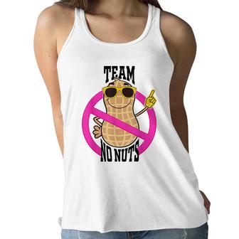 Team No Nuts Gender Reveal Pregnancy Announcement Baby Girl Women Flowy Tank - Seseable