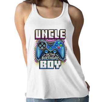 Uncle Of The Birthday Boy Matching Video Game Birthday Party Women Flowy Tank | Mazezy AU