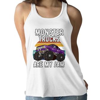 Vintage Monster Truck Are My Jam Boys Girls Birthday Gift Women Flowy Tank | Mazezy