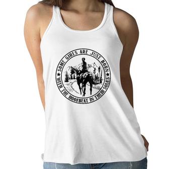 Womens Girls Are Just Born With The Hoofbeat In Their Soul, Horse V-Neck Women Flowy Tank | Mazezy